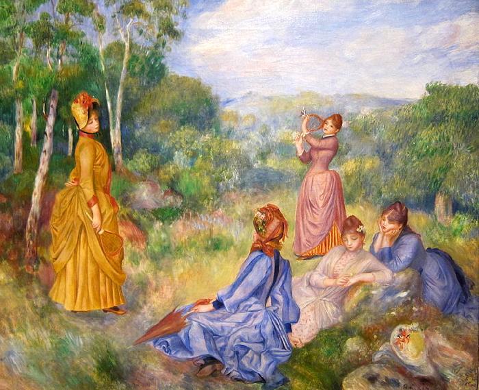 Pierre-Auguste Renoir Young Ladies Playing Badminton China oil painting art